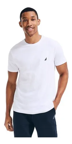 Playera Camiseta Nautica Hombre Original Blanco Logo 02 Env o gratis