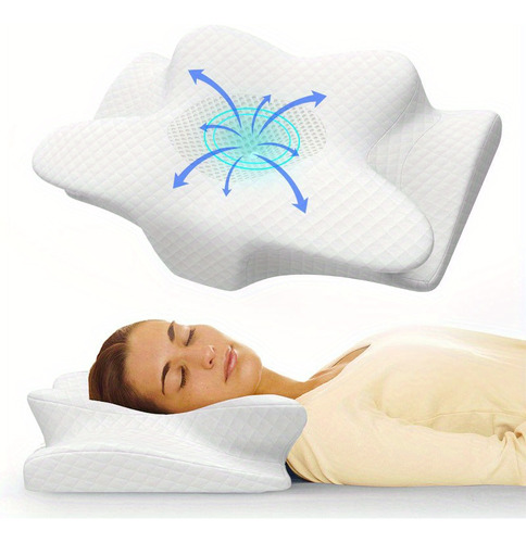 Almohada Cervical De Espuma Viscoelástica Para Dormir, 1 Uni