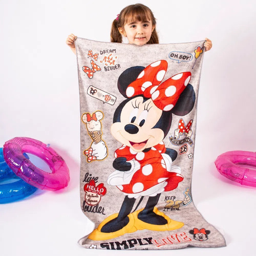 Toallon Grande Infantil Microfibra Disney Marvel Orig Piñata Color Minnie Mouse