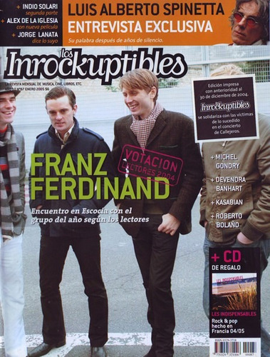 Revista Los Inrockuptibles 87. Enero 2005. Franz Ferdinand