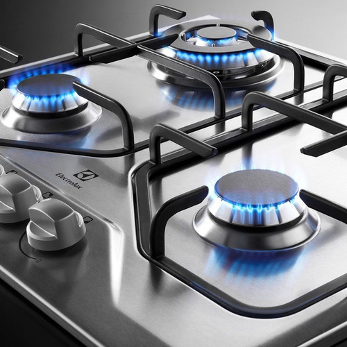Cooktop À Gás Electrolux 4 Bocas Gt60x Tripla Chama Inox Prateado