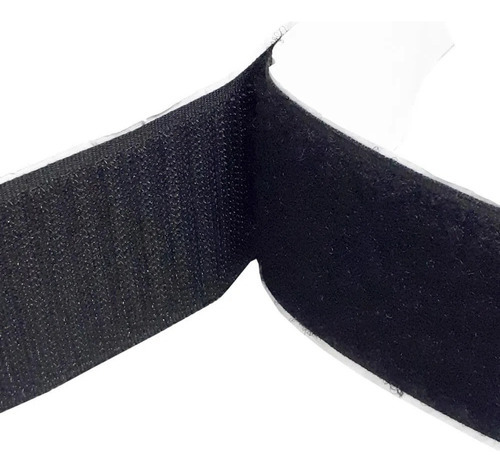 Velcro Com Adesivo Dupla Face Autocolante 50mm X 1m - Preto