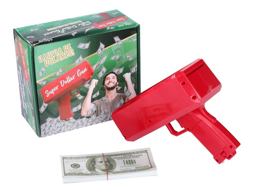 Pistola Super Dollar Gun Lanza Billetes + 50 Billetes 