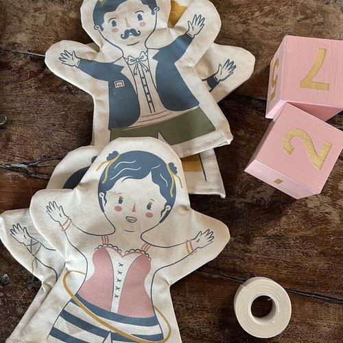 Titeres Pack X4 Tela Textil Personajes Del Circo