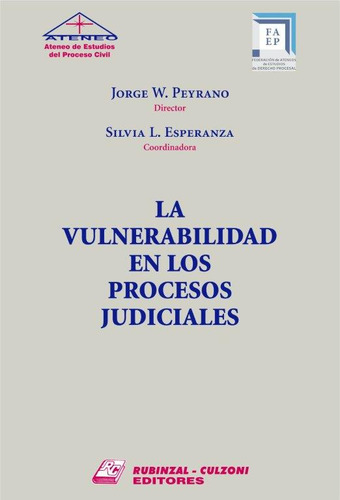La Vulnerabilidad En Los Procesos Judiciales, De Peyrano, Jorge W. / Esperanza, Silvia L.. Editorial Rubinzal Culzoni Editores, Tapa Blanda, Edición 1 Edición En Español, 2024