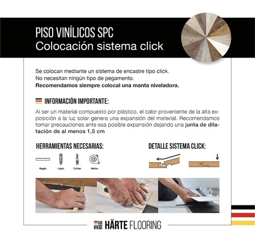 Imagen 3 de 10 de Piso Vinilico Spc Click Alto Transito Simil 5mm Caja 2.16m2