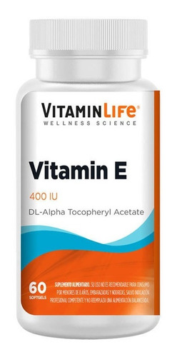 Vitamina E (60 Cápsulas) Vitamin Life