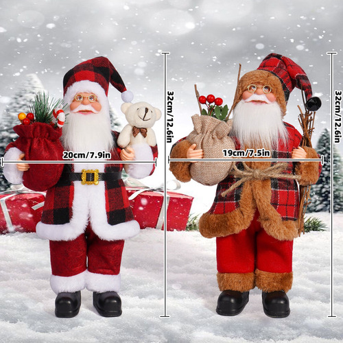 Ventana Navideña De Pie Con Figura De Papá Noel De 12 Pulgad