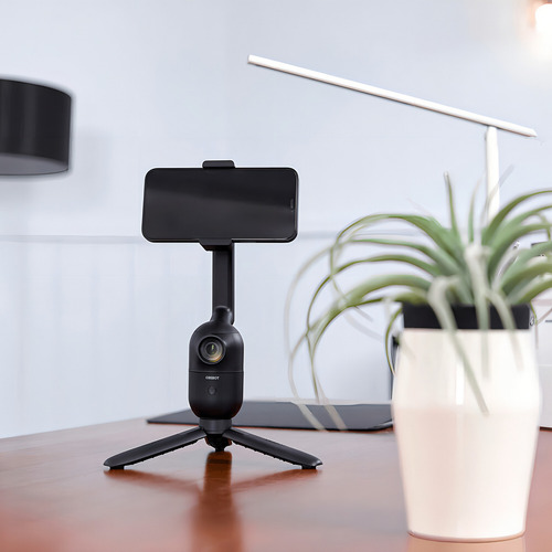 Soporte para teléfonos inteligentes Selfie con tecnología de IA de Obsbot Me, seguimiento del color negro