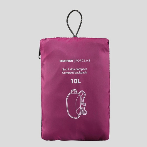 Mochila De Viaje Forclaz Compacta 10l Original Nueva Rosa Oscuro Liso