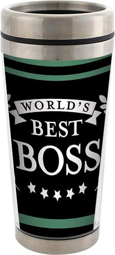 Taza De Viaje Con Tapa De Acero Inoxidable Worlds Best Boss