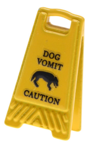Señal De Advertencia En Miniatura, Adorno Vómito De Perro
