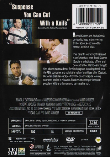 Desperate Measures Michael Keaton Pelicula Dvd