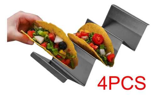 4x Taco Stands Tacos Shell Servando Bandeja Ferramenta Preto