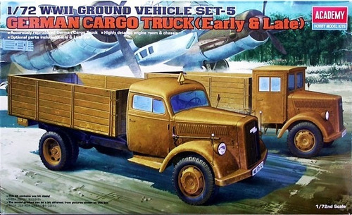 German Cargo Truck (early &late ) Escala 1/72 Academy 13404