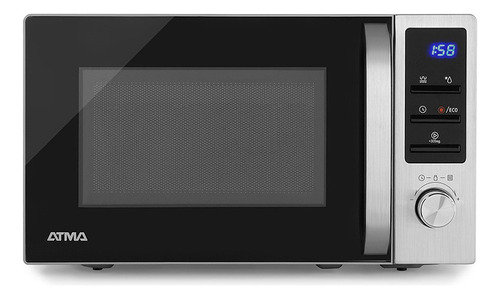Microondas Grill Atma Md1820gn 17l 700w Display Acero Inox