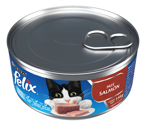 Alimento Gato Felix Pate De Salmon Lata 156g Pack 24un