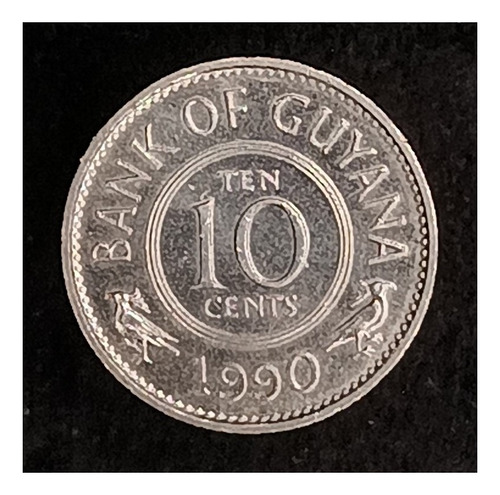 Guyana 10 Cents 1990 Sin Circular Km 33 Escudo Nacional