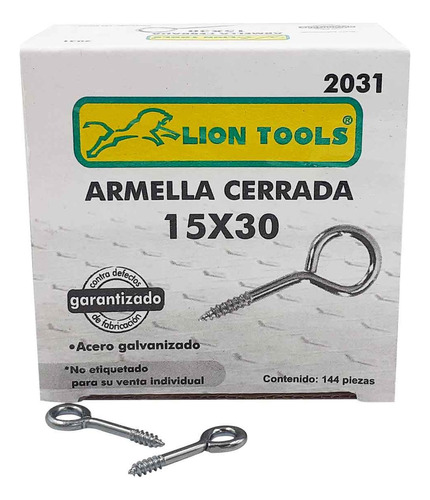 Armella Cerrada Galvanizada 15x30 Caja Con 144 Pz Lion Tools