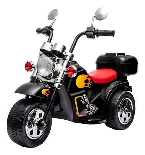 Mini Moto Elétrica Infantil com Baú e Painel Interativo 6V