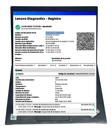 Notebook Lenovo Thinkpad X13 Core I7 16 Gb Ram Ssd 1tb (Reacondicionado)