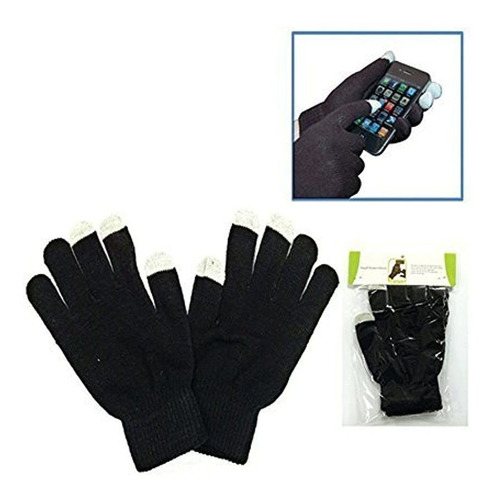 Guantes De Mensajes De Texto, 1 par, Negro.