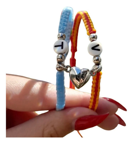 Pulseras Para Parejas Cars Rojo-amarillo Y Celeste 50.8 Cm 1.016 M