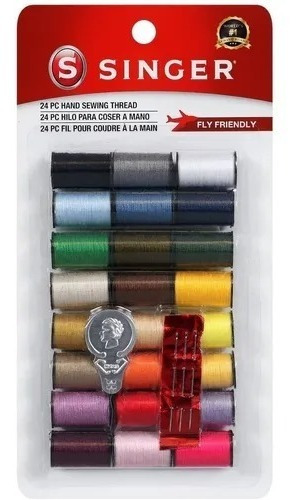 Pack 24 Minihilos De Coser A Mano + Agujas Y Enhebrador