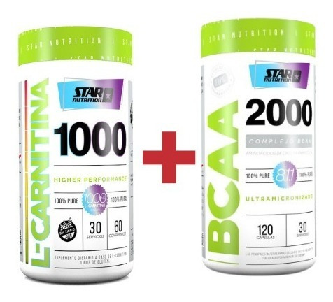 Combo L Carnitina  60 Comp.+bcaa 120 Capsulas Star Nutrition