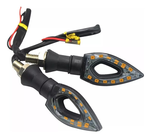 Juego X2 Faros Led Moto Ambar Universal 12v 5w Guiño