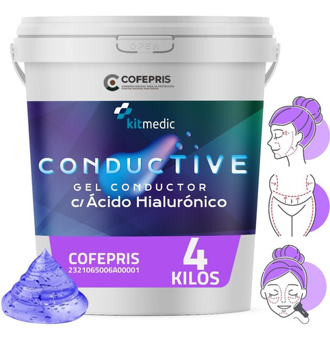 Gel Conductor Ácido Hialurónico Antiedad Facial Corporal 4l