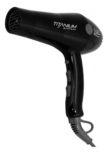 Secador De Cabelo Lizz Titanium Black Preto E Cinza 127v Cor Preto/Cinza