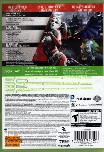 Batman Arkham City Edicion Juego Del Año Xbox 360 En Karzov