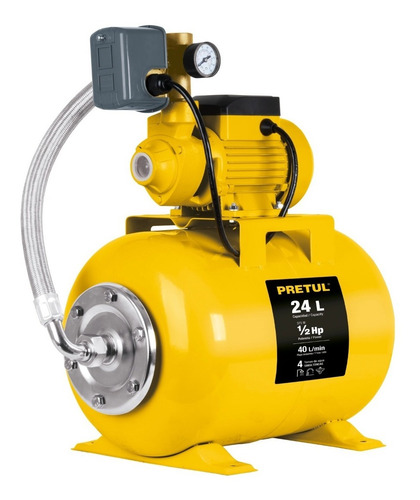 Bomba Hidroneumática 1/2 Hp, 24 Litros, Pretul