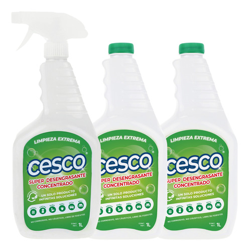 Pack Cesco Super Desengrasante 3l: Aspersor + 2 Repuestos