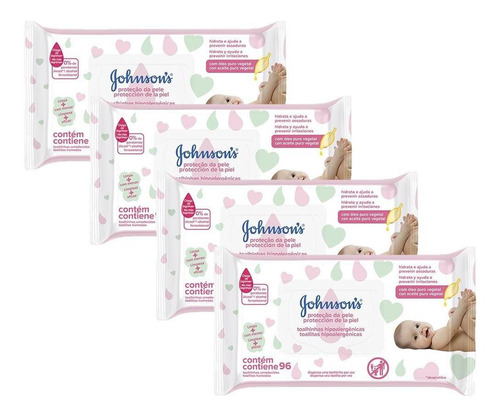 Kit Johnsons Baby Toalhinhas Extra Cuidado 384 Unidades