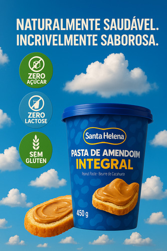 Kit 3 Pastas De Amendoim Integral Zero Açucar 450 S. Helena