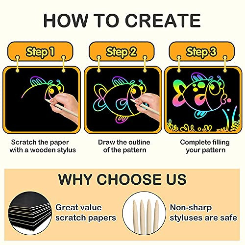 Scratch Rainbow Art Niños Magic Scratch Off Paper Jueg...