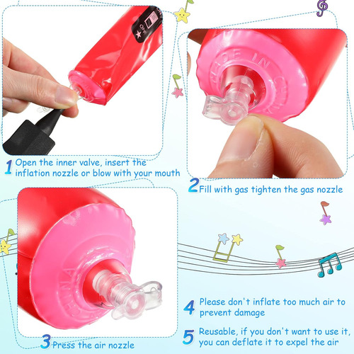 60 Piezas Micrófonos Inflables Micrófono Inflable Grande Col