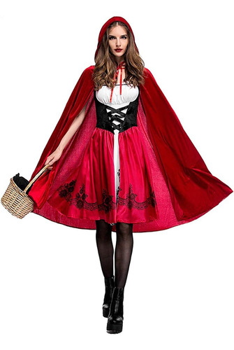 Disfraz De Caperucita Roja Para Mujer De Bolena, Vestido De 
