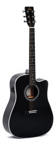 Guitarra Electroacústica Sigma DMC-1STE+ para diestros negra micarta ultra-thin uv