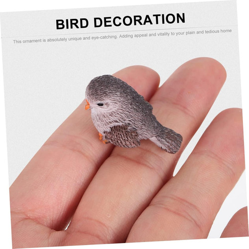 1 Juego De Figuras De Pájaros En Miniatura Con Pequeño Nido