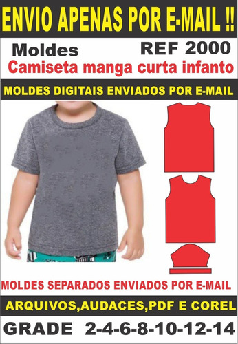 Imagem 1 de 1 de Moldes De Camiseta Infanfo Manga Curta