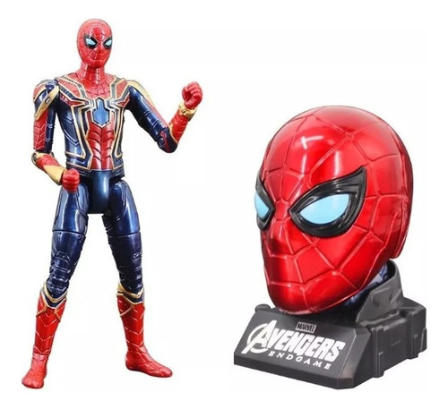 Iron Spider Figura De Ação Troca De Cabeça Gigante Marvel