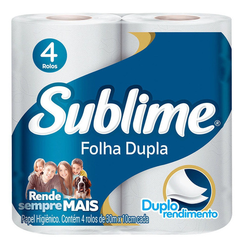 Papel Higienico Folha Dupla Sublime  4 Rolos