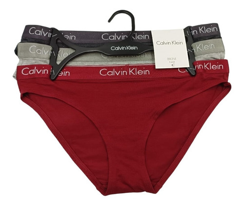 Ropa Interior Calvin Klein Mujer: Set 3 Pantis Bikini Satin | Envío gratis
