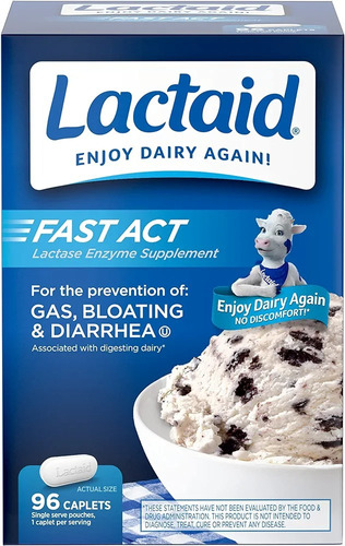 Lactaid Fast Act - 96 Pastillas Para Intolerancia A Lactosa