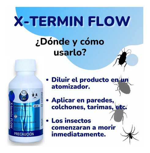 Mata Cucarachas, Moscas, Mosquitos, Etc. Flow 100ml Sin Olor