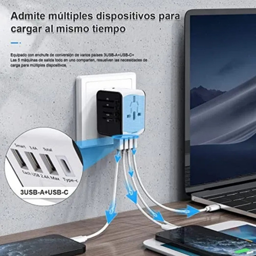 Enchufe Adaptador De Viaje Universal Todo En Uno Internation