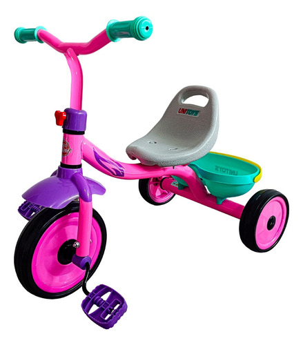 Triciclo Infantil de Passeio Com Segurança E Diversão Com Pedal Covei Toys Cor Rosa